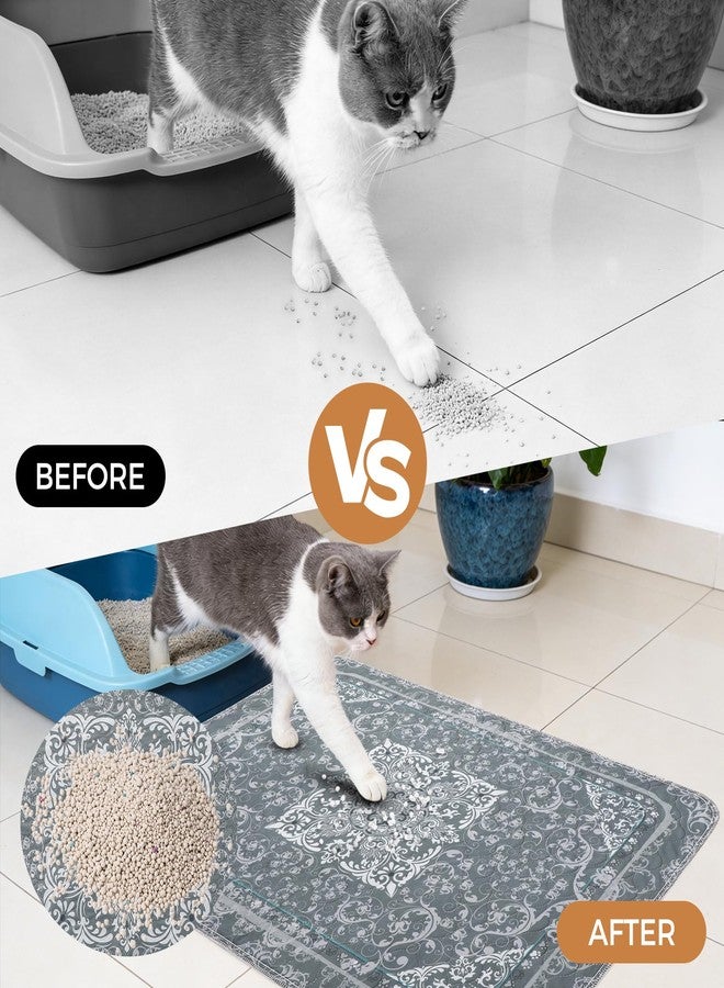 Homimp Cat Litter Mat, Litter Trapping Mat 2 Pack, Contains Mess from Box, Protects Floors,Urine Waterproof,Non-slip,Less Waste Cat Litter Box Mat,Soft on Kitty’s Paws,Washable,Absorbent,Grey 24"X36" - Image 5